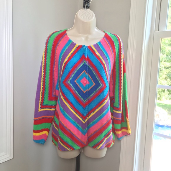 Michael Simon Retro Rainbow Cardigan - Large - Picture 5 of 7
